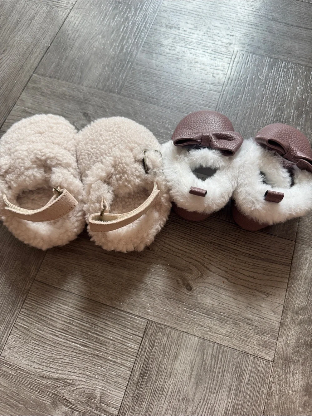 Baby Sherpa Clogs and Shearling Booties Set - Dusty Rose & Cream